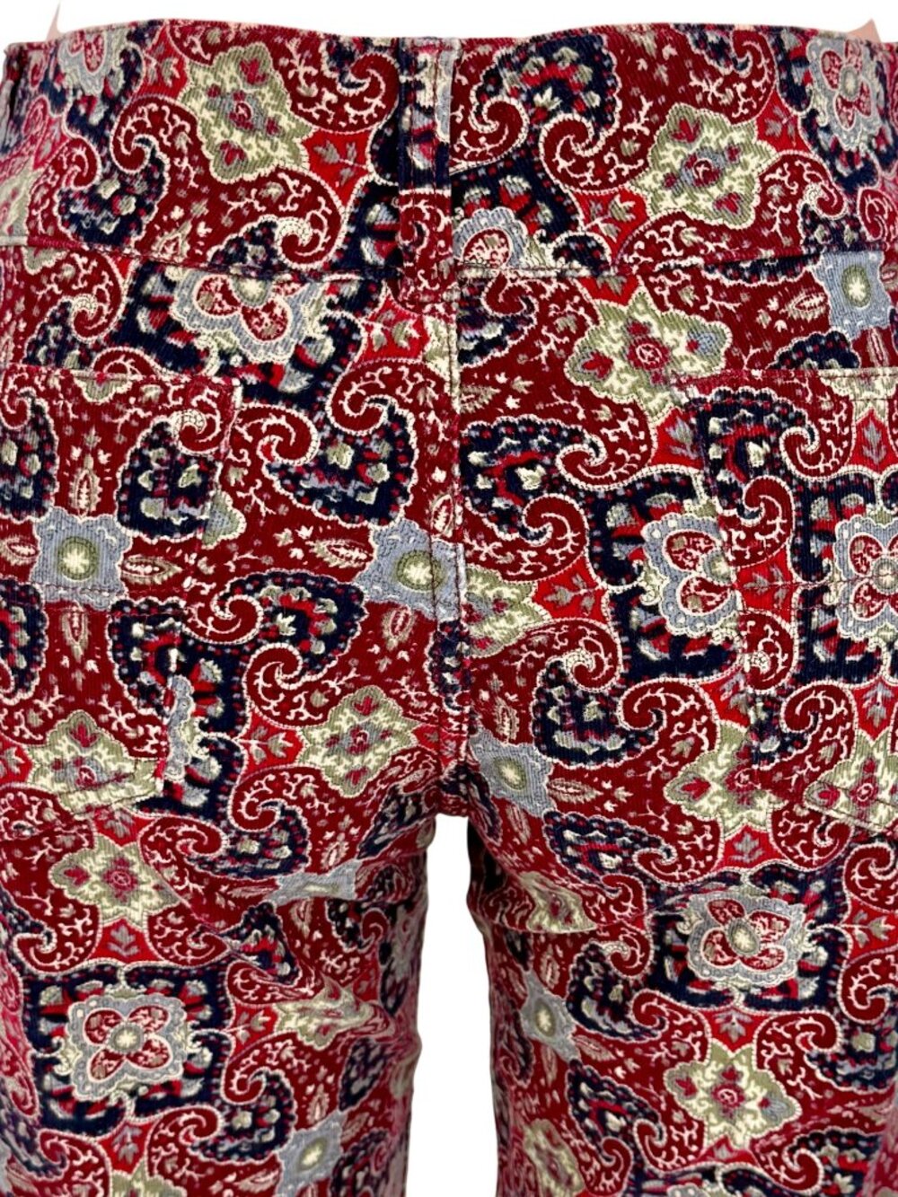 VTG NWT Tommy Hilfiger Paisley Floral Wide Leg Corduroy Jeans | Boho Grunge Y2K - Picture 15 of 16